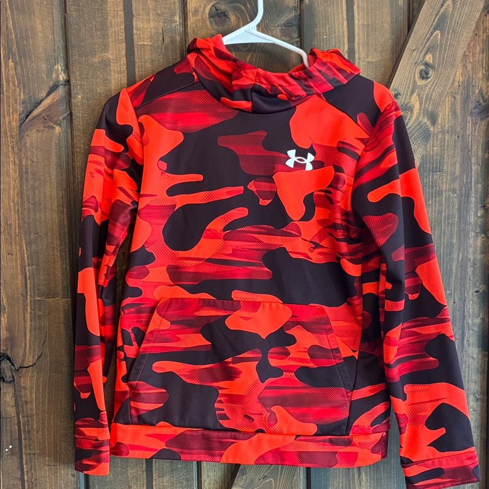 Under Armour Red and Black Camo Kids Hoodie